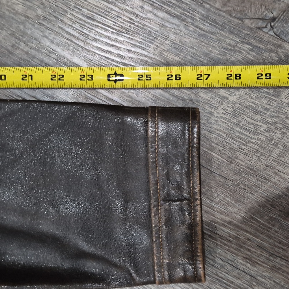 XXL Men's Dark Brown Leather Bomber Jacket - Picture 12 of 16